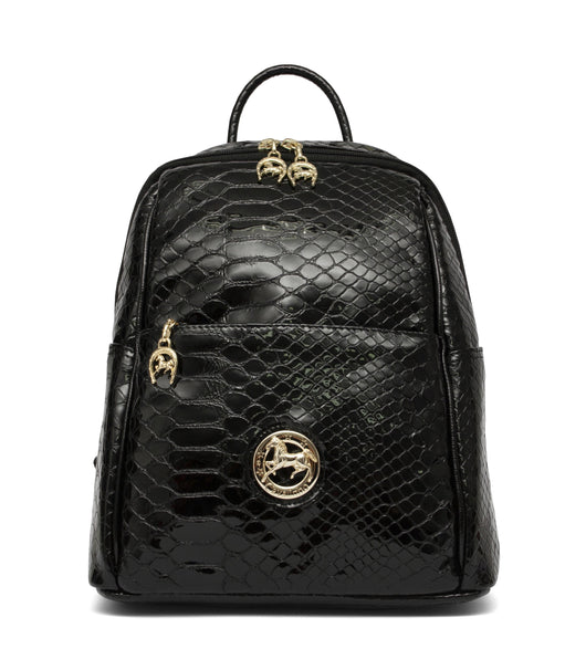 Black Patent Leather Backpack