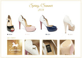 Open Toe Platform Heels Beige