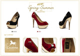 Red Suede Platform Heels
