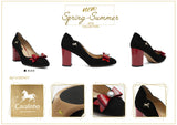 Black Suede Block Heel