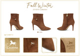 Camel Suede High Heel Boots