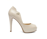 Open Toe Platform Heel Beige