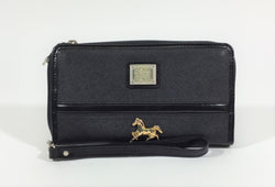 Black & Silver Wristlet