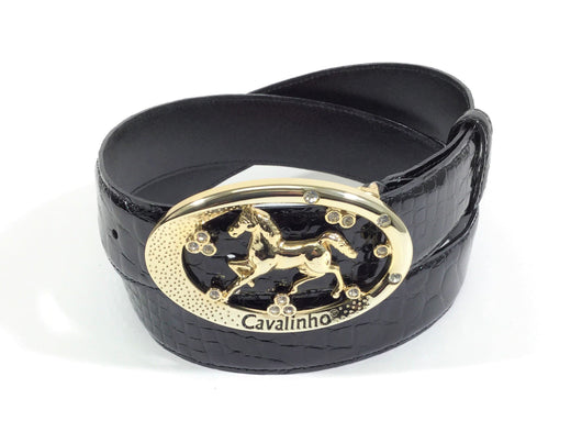 Women's Black Patent Leather Belt