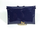 Patent Leather Navy Clutch