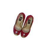 Red Suede Platform Heels