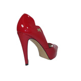 Open Toe Platform Heel Red