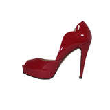 Open Toe Platform Heel Red