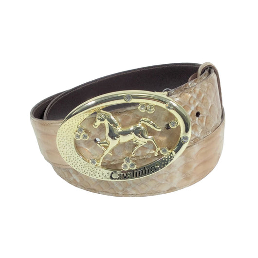 Women's Beige Patent Leather Belt